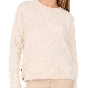 Vince Camuto Three Button Crewneck Sweater